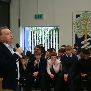 Mr Doran addresses the audience