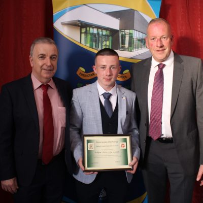 LCA Student of the Year: Adam Potts-Campion with Mr O'Leary & Mr Moloney
