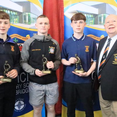 Rugby Award winners with Ollie Delaney (Newbridge RFC)
